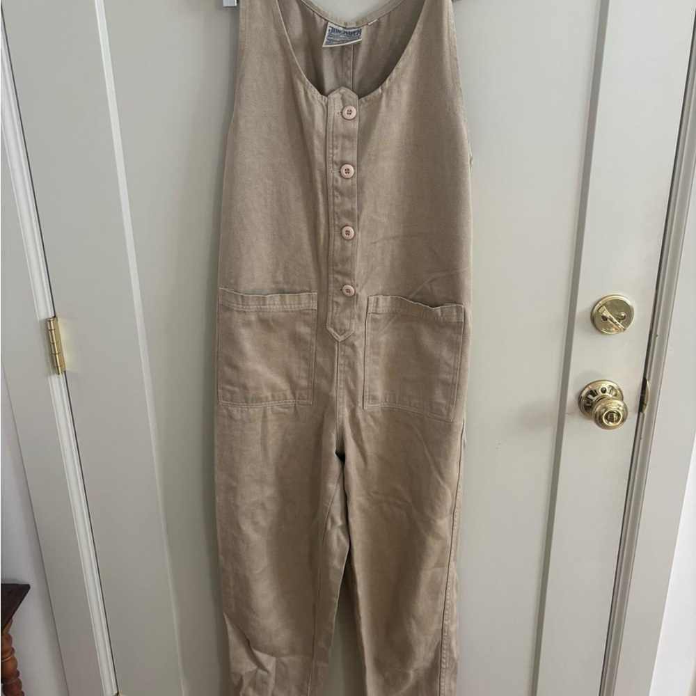 Jungmaven Beige Button-Front Jumpsuit